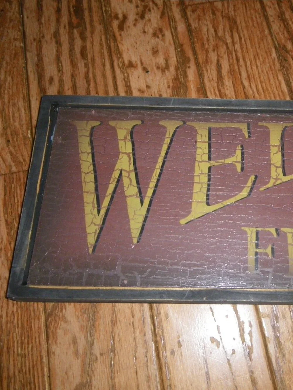 Retro Wooden Sign “Welcome Friends” 23” x 7” Home Wall Art Decor